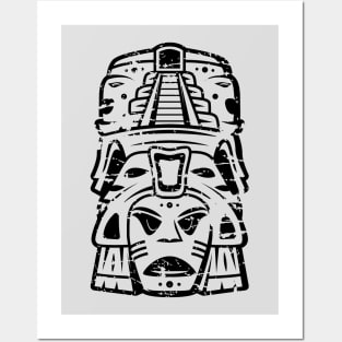 Aztec mask face #6 Posters and Art